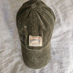 Vintage Polo Country Ralph Lauren Hat Brown Corduroy Adjustable Leather Strap OS